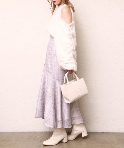 one after another NICE CLAUP（ワンアフターアナザーナイスクラップ）の「マルチWAYフェザーニット（ニット/セーター・レディース・ブラウン/ピンク/アイボリー/モカ・FREE）」の20枚目の写真