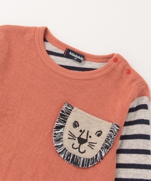 kladskap（クレードスコープ）の「ライオンポケット接結長袖Tシャツ（Tシャツ/カットソー・キッズ・レンガ/ブルー・100cm/110cm/90cm/80ｃｍ）」の6枚目の写真