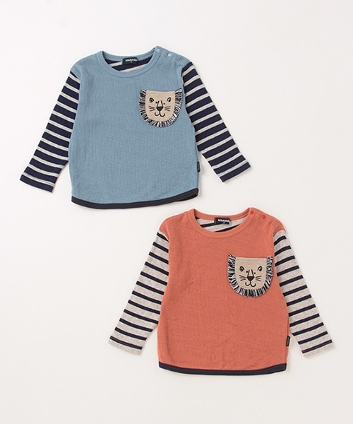 kladskap（クレードスコープ）の「ライオンポケット接結長袖Tシャツ（Tシャツ/カットソー・キッズ・レンガ/ブルー・100cm/110cm/90cm/80ｃｍ）」の12枚目の写真