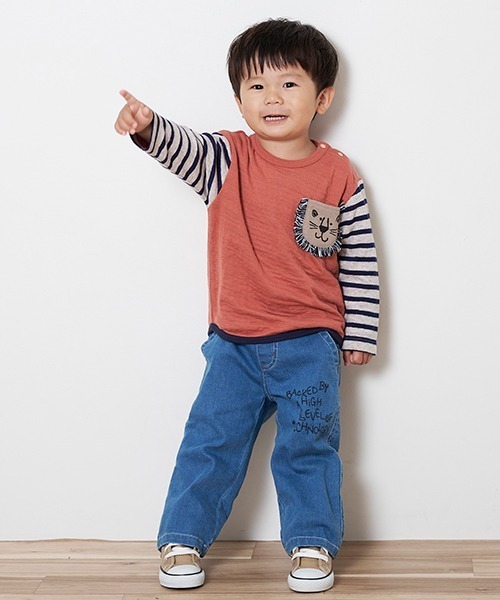 kladskap（クレードスコープ）の「ライオンポケット接結長袖Tシャツ（Tシャツ/カットソー・キッズ・レンガ/ブルー・100cm/110cm/90cm/80ｃｍ）」の16枚目の写真