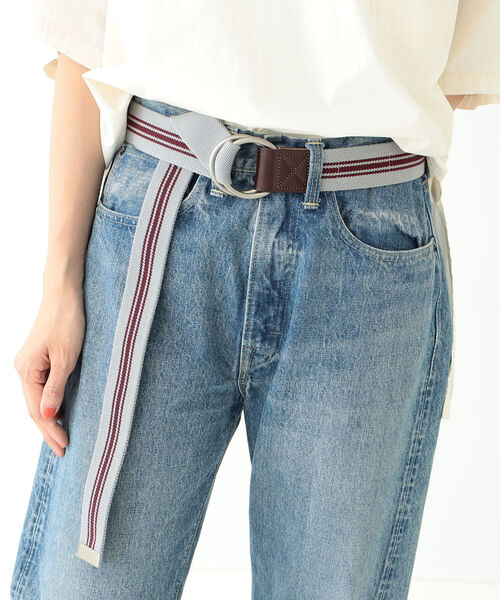 BEAMS BOY(ビームスボーイ)の「GEVAERT BANDWEVERIJ / Wリング ライン ベルト 22FW(ベルト・レディース・グレー/サックスブルー/ベージュ・ONE SIZE)」の2枚目の写真