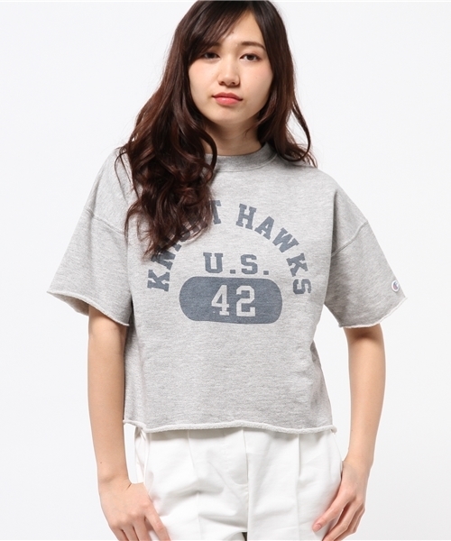 Champion(チャンピオン)の「Another Edition×Championプリントショートスリーブ/BC AE×Champion PRT SSL◆(Tシャツ/カットソー・レディース・ブラック/グレー/イエロー・フリー)」の5枚目の写真