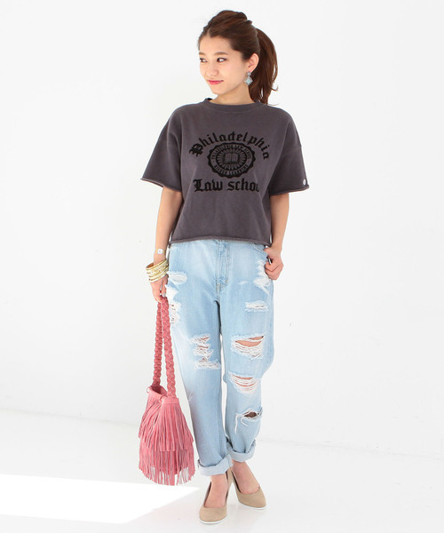 Champion(チャンピオン)の「Another Edition×Championプリントショートスリーブ/BC AE×Champion PRT SSL◆(Tシャツ/カットソー・レディース・ブラック/グレー/イエロー・フリー)」の8枚目の写真