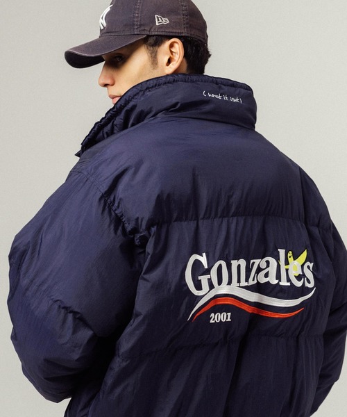 マークゴンザレス ダウンジャケット M ブラック 美品 MARK GONZALES (マークゴンザレス) HOODED PUFFY JACKET ダウン