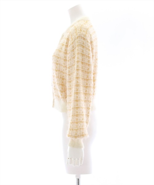 clear(クリア)の「フェザーツイードニットカーディガン(カーディガン/ボレロ・レディース・ピンク/イエロー/ブラック・F)」の4枚目の写真