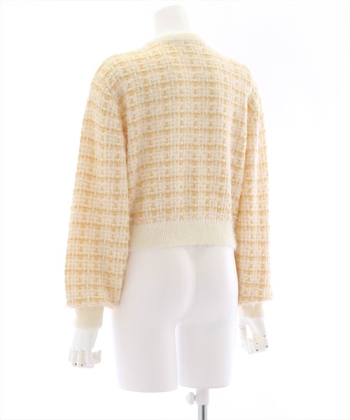 clear(クリア)の「フェザーツイードニットカーディガン(カーディガン/ボレロ・レディース・ピンク/イエロー/ブラック・F)」の6枚目の写真