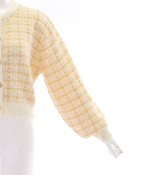 clear(クリア)の「フェザーツイードニットカーディガン(カーディガン/ボレロ・レディース・ピンク/イエロー/ブラック・F)」の8枚目の写真