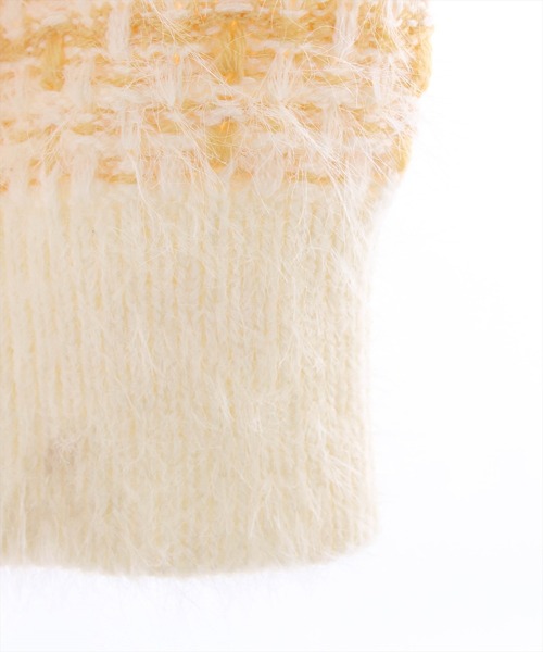 clear(クリア)の「フェザーツイードニットカーディガン(カーディガン/ボレロ・レディース・ピンク/イエロー/ブラック・F)」の9枚目の写真