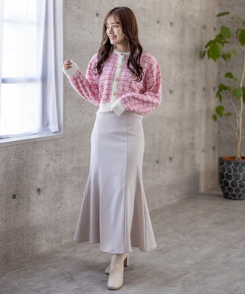 clear(クリア)の「フェザーツイードニットカーディガン(カーディガン/ボレロ・レディース・ピンク/イエロー/ブラック・F)」の11枚目の写真