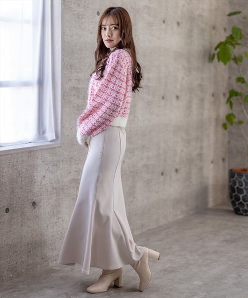 clear(クリア)の「フェザーツイードニットカーディガン(カーディガン/ボレロ・レディース・ピンク/イエロー/ブラック・F)」の15枚目の写真