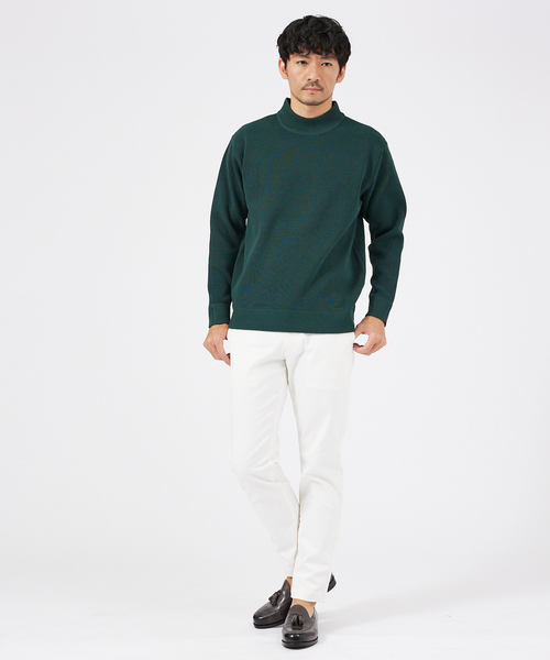 ABAHOUSE GRAY（アバハウスグレイ）の「畦編み モックネック ニット プルオーバー（ニット/セーター・メンズ・ベージュ/ホワイト/グレー/ブラック/グリーン/グレイッシュブルー/ネイビー/オレンジ・46/48）」の15枚目の写真