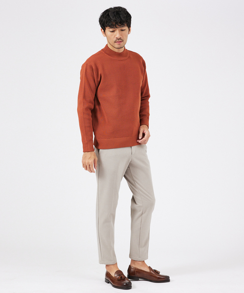 ABAHOUSE GRAY（アバハウスグレイ）の「畦編み モックネック ニット プルオーバー（ニット/セーター・メンズ・ベージュ/ホワイト/グレー/ブラック/グリーン/グレイッシュブルー/ネイビー/オレンジ・46/48）」の17枚目の写真