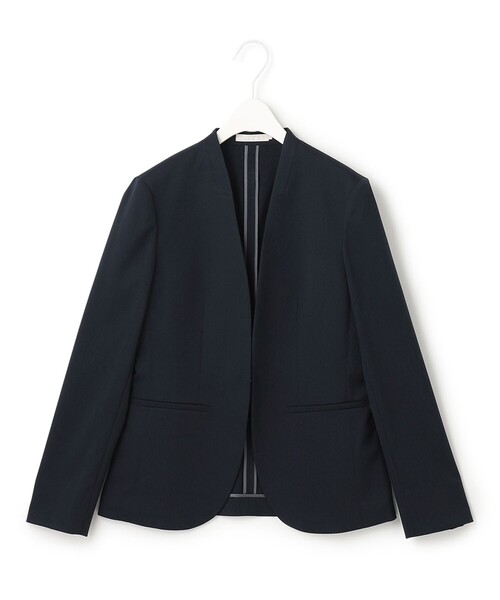 ICB(アイシービー)の「【洗える】 37.5TRストレッチ ノーカラージャケット(ノーカラージャケット・レディース・ネイビー系/ブラック系・00/4/0/6/2)」の5枚目の写真