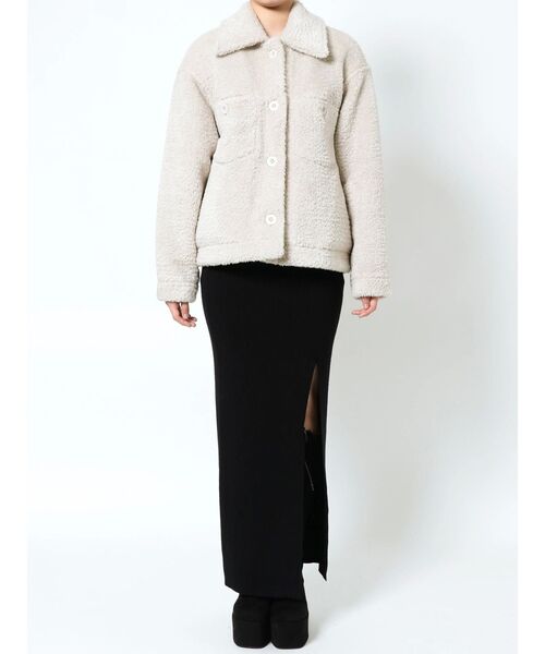 EMODA（エモダ）の「オーバーボアブルゾン（ブルゾン・レディース・アイボリー/ブラック/グレー・FREE）」の6枚目の写真