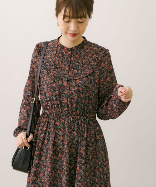 新品　タグ付き　Sunny Label MIXフラワープリント　ワンピース　長袖 新品 タグ付き Sunny Label MIXフラワープリント ワンピース