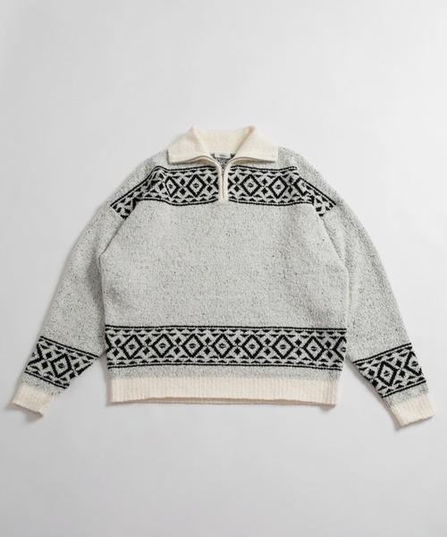 新品 ラッセルノ ジップ アップ ニット ビック フーディー ホワイト L 楽天市場】ニット ハーフジップ メンズ ファッション オーバー