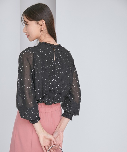 【洗える】シフォンプリーツブラウス