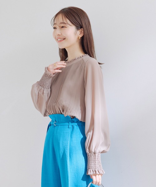 VIS(ビス)の「【洗える】シフォンプリーツブラウス(シャツ/ブラウス・レディース・キナリ/ブラウン系その他2/ラベンダー/ホワイト系その他/ブラック系その他・FREE)」の21枚目の写真