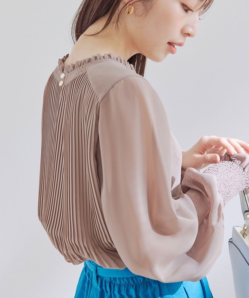 VIS(ビス)の「【洗える】シフォンプリーツブラウス(シャツ/ブラウス・レディース・キナリ/ブラウン系その他2/ラベンダー/ホワイト系その他/ブラック系その他・FREE)」の20枚目の写真