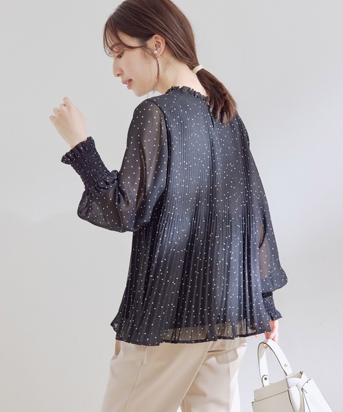 VIS(ビス)の「【洗える】シフォンプリーツブラウス(シャツ/ブラウス・レディース・キナリ/ブラウン系その他2/ラベンダー/ホワイト系その他/ブラック系その他・FREE)」の14枚目の写真