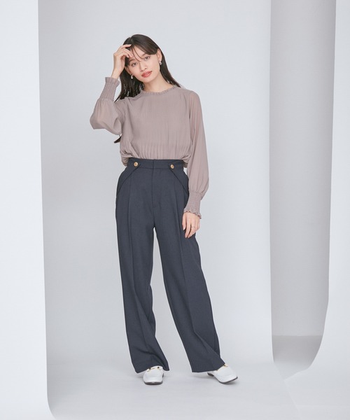 VIS(ビス)の「【洗える】シフォンプリーツブラウス(シャツ/ブラウス・レディース・キナリ/ブラウン系その他2/ラベンダー/ホワイト系その他/ブラック系その他・FREE)」の11枚目の写真