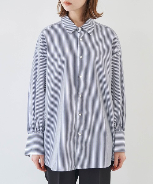 ROPE' PICNIC（ロペピクニック）の「パール釦シャツ（シャツ/ブラウス・レディース・サックスブルー/ネイビー/ベージュ/グリーン/ホワイト・38）」の6枚目の写真