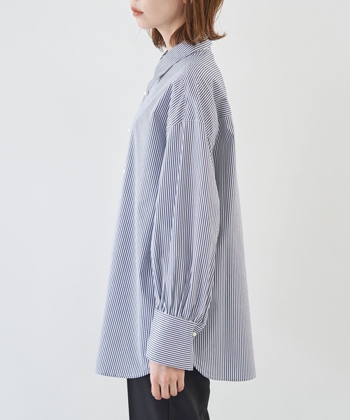 ROPE' PICNIC（ロペピクニック）の「パール釦シャツ（シャツ/ブラウス・レディース・サックスブルー/ネイビー/ベージュ/グリーン/ホワイト・38）」の19枚目の写真