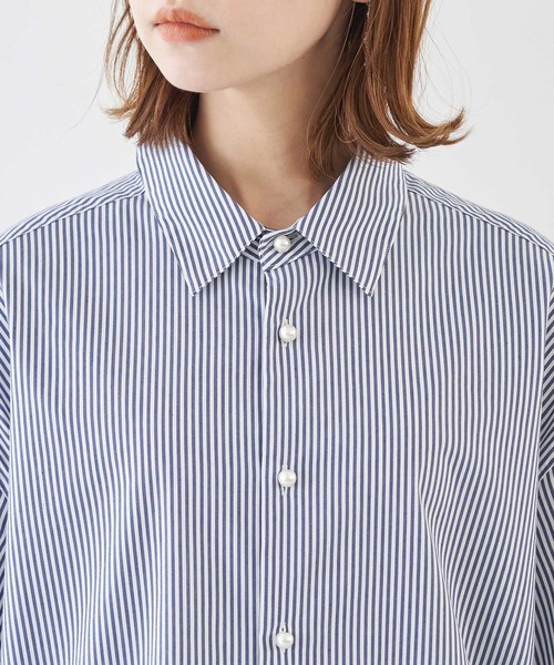 ROPE' PICNIC（ロペピクニック）の「パール釦シャツ（シャツ/ブラウス・レディース・サックスブルー/ネイビー/ベージュ/グリーン/ホワイト・38）」の21枚目の写真