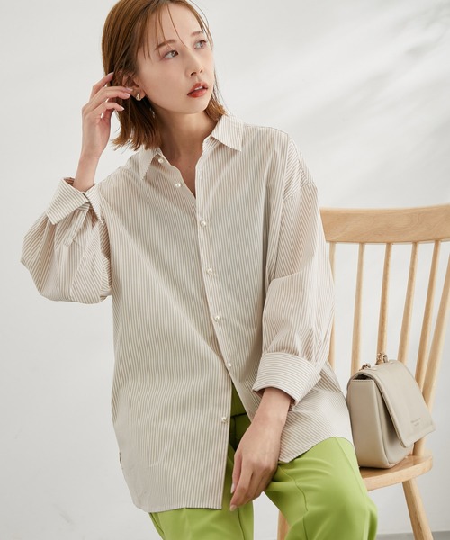 ROPE' PICNIC（ロペピクニック）の「パール釦シャツ（シャツ/ブラウス・レディース・サックスブルー/ネイビー/ベージュ/グリーン/ホワイト・38）」の10枚目の写真