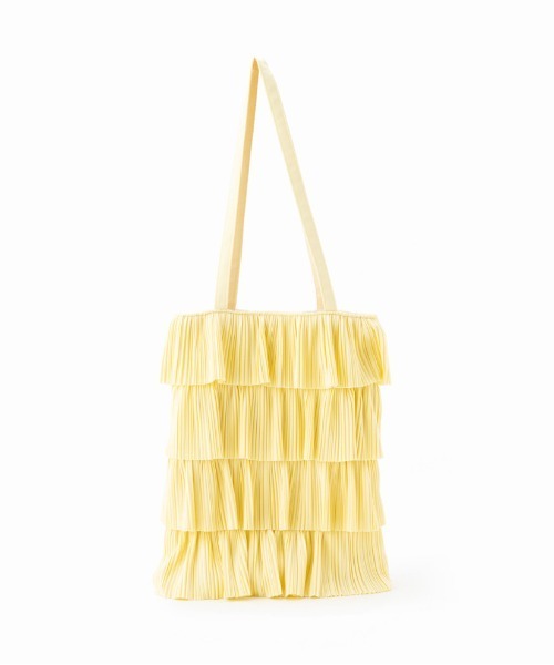 Casselini(キャセリーニ)の「Casselini(キャセリーニ)プリーツフリルトート(トートバッグ・レディース・ベージュ/イエロー/ブルー/ブラック・FREE)」の5枚目の写真