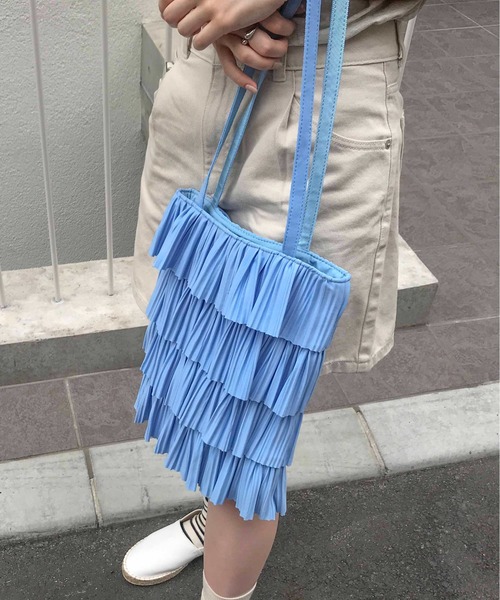 Casselini(キャセリーニ)の「Casselini(キャセリーニ)プリーツフリルトート(トートバッグ・レディース・ベージュ/イエロー/ブルー/ブラック・FREE)」の16枚目の写真