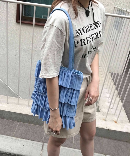 Casselini(キャセリーニ)の「Casselini(キャセリーニ)プリーツフリルトート(トートバッグ・レディース・ベージュ/イエロー/ブルー/ブラック・FREE)」の18枚目の写真