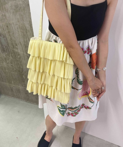 Casselini(キャセリーニ)の「Casselini(キャセリーニ)プリーツフリルトート(トートバッグ・レディース・ベージュ/イエロー/ブルー/ブラック・FREE)」の21枚目の写真