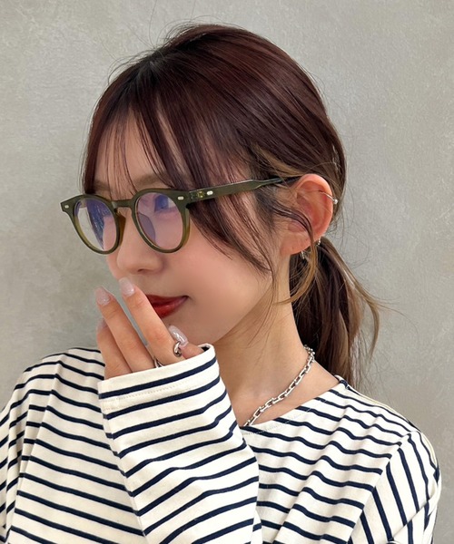 apres jour mignon(アプレジュールミニョン)の「【apresjour mignon×ARIAZ】カラーフレームメガネ(メガネ・レディース・ブラック/ダークブラウン/カーキ・ONESIZE)」の3枚目の写真