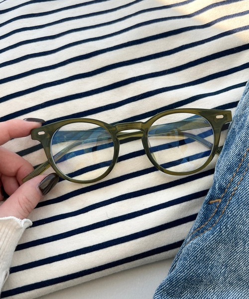 apres jour mignon(アプレジュールミニョン)の「【apresjour mignon×ARIAZ】カラーフレームメガネ(メガネ・レディース・ブラック/ダークブラウン/カーキ・ONESIZE)」の6枚目の写真