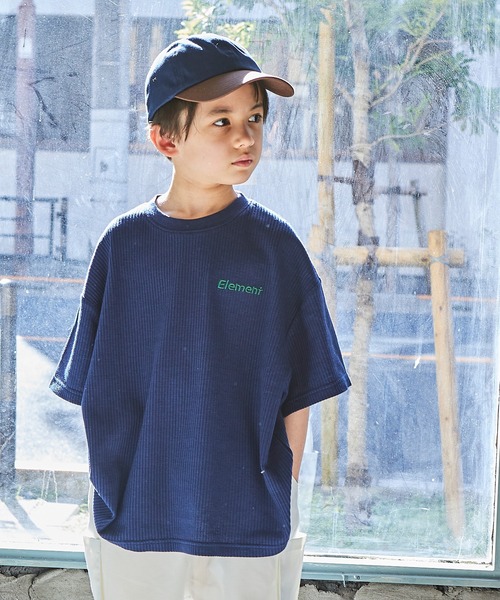 PAIRMANON STREET(ペアマノンストリート)の「【PAIRMANON STREET】【ふんわりワッフル】ワンポイント刺繍半袖Tシャツ(Tシャツ/カットソー・キッズ・イエロー/ブラック/グリーン/ネイビー/アイボリー・90/100/110/140/150/120/130)」の1枚目の写真