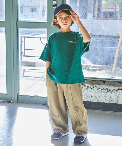 PAIRMANON STREET(ペアマノンストリート)の「【PAIRMANON STREET】【ふんわりワッフル】ワンポイント刺繍半袖Tシャツ(Tシャツ/カットソー・キッズ・イエロー/ブラック/グリーン/ネイビー/アイボリー・90/100/110/140/150/120/130)」の11枚目の写真