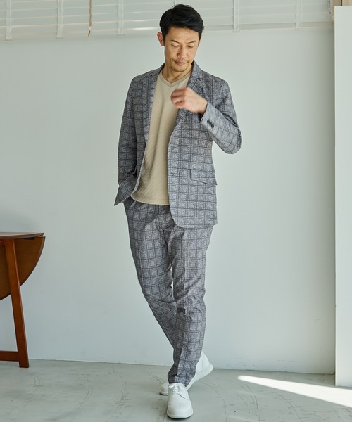 UNION STATION（ユニオンステーション）の「ポリエステルサッカースラックス（スラックス・メンズ・ライトグレー/ネイビー・S/M/L/LL）」の3枚目の写真