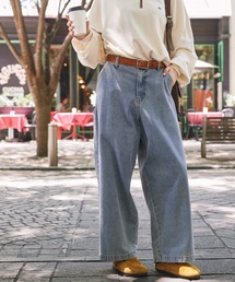 MONO-MART LADY'S（モノマートレディース）の「ハイウエストワイドストレートペインターパンツ（デニムパンツ）」