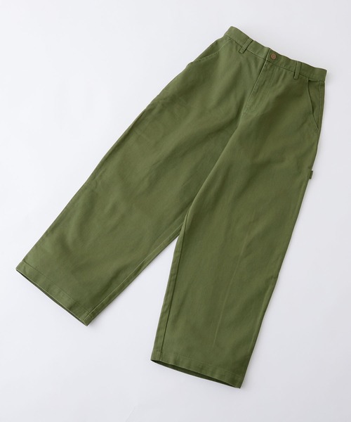 MONO-MART LADY'S（モノマートレディース）の「ハイウエストワイドストレートペインターパンツ（デニムパンツ・レディース・インディゴブルー/グレー/サックスブルー/カーキ・S/M）」の10枚目の写真