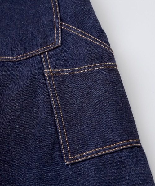 MONO-MART LADY'S（モノマートレディース）の「ハイウエストワイドストレートペインターパンツ（デニムパンツ・レディース・インディゴブルー/グレー/サックスブルー/カーキ・S/M）」の11枚目の写真