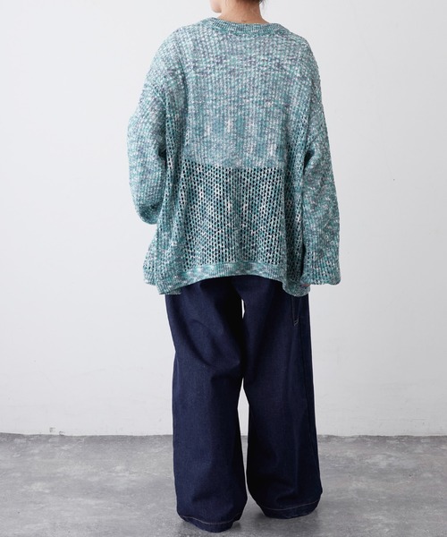 MONO-MART LADY'S（モノマートレディース）の「ハイウエストワイドストレートペインターパンツ（デニムパンツ・レディース・インディゴブルー/グレー/サックスブルー/カーキ・S/M）」の16枚目の写真