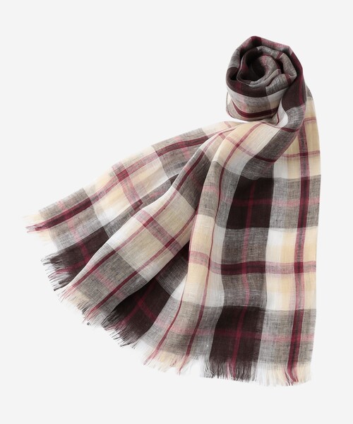 MACKINTOSH LONDON（マッキントッシュ ロンドン）の「ハウスチェック麻ストール（ストール/ショール・レディース・ベージュ系その他4・FREE）」の3枚目の写真