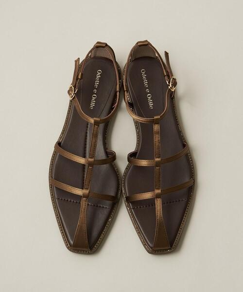 ODETTE E ODILE（オデットエオディール）の「クロスフレームSTN サンダル15↓↑（サンダル・レディース・ダークブラウン/ブラック/オレンジ・24cm/22.5cm/22cm/21.5cm/23cm/23.5cm/24.5cm/25cm）」の4枚目の写真