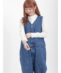 Samansa Mos2 | パターンメッシュ花柄ハイネックカットソー(Tシャツ/カットソー)