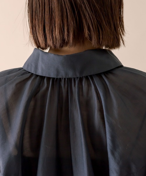 mline（エムライン）の「[mline]シアーギャザーシャツ（シャツ/ブラウス・レディース・ネイビー/グレー/オフホワイト/パープル・FREE）」の20枚目の写真