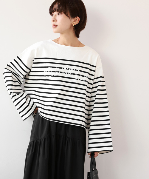 JOURNAL STANDARD relume（ジャーナルスタンダード　レリューム）の「LOGOボーダープルオーバー（Tシャツ/カットソー・レディース・ネイビー/ブルー系その他/パープル・FREE）」の21枚目の写真