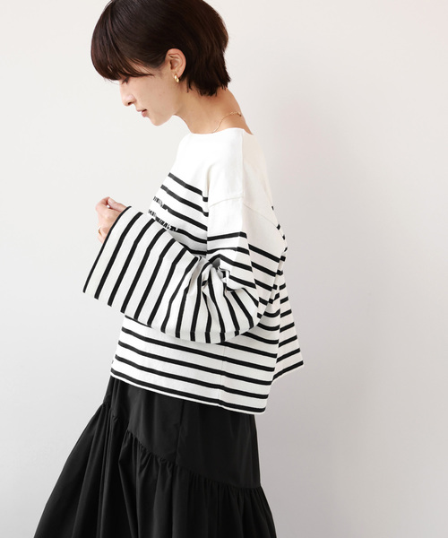 JOURNAL STANDARD relume（ジャーナルスタンダード　レリューム）の「LOGOボーダープルオーバー（Tシャツ/カットソー・レディース・ネイビー/ブルー系その他/パープル・FREE）」の17枚目の写真