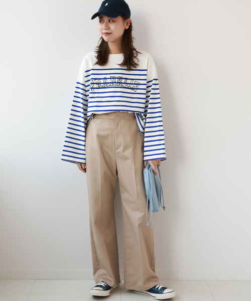 JOURNAL STANDARD relume（ジャーナルスタンダード　レリューム）の「LOGOボーダープルオーバー（Tシャツ/カットソー・レディース・ネイビー/ブルー系その他/パープル・FREE）」の13枚目の写真