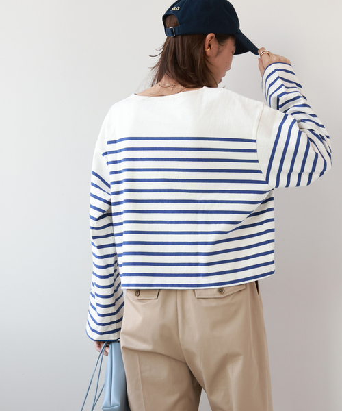 JOURNAL STANDARD relume（ジャーナルスタンダード　レリューム）の「LOGOボーダープルオーバー（Tシャツ/カットソー・レディース・ネイビー/ブルー系その他/パープル・FREE）」の18枚目の写真